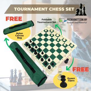 Tournament Chess Set International Chess Entertainment Outdoor Foldable Travel Chess 50cm x 50cm With A Nylon Canvas Bag Ready Stock