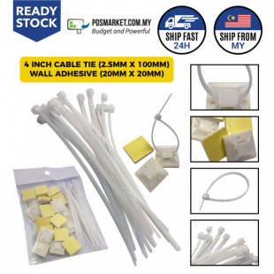 Wall Adhesive & Cable Management Pack Cable Tie