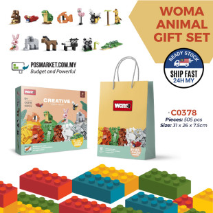 Woma Cute Animal Building Blocks Toys for Children 505pcs Kids Toys Blok Binaan Haiwan Malaysia Local Stock C0378